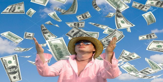 rsz 4426825 money falling in the sky and green grass background stock photo