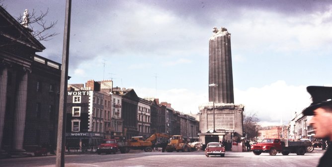 rsz a half demolished nelsons pillar on oconnell street dublin