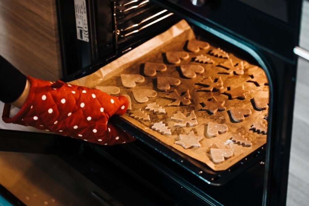 person baking gingerbread