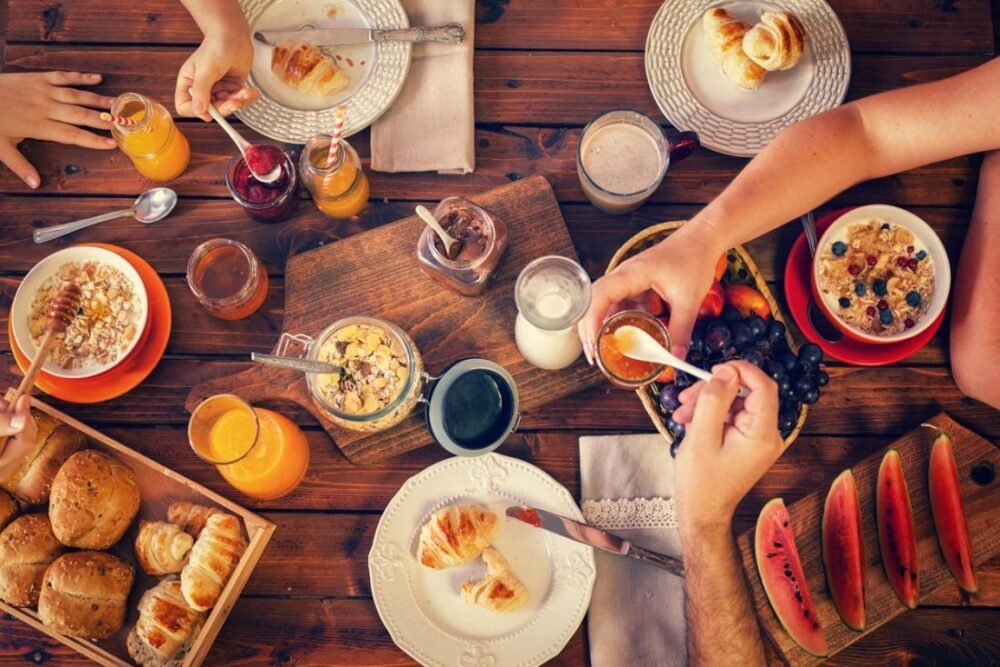 people having breakfast