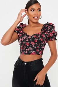 Floral Milk Maid Crop Top