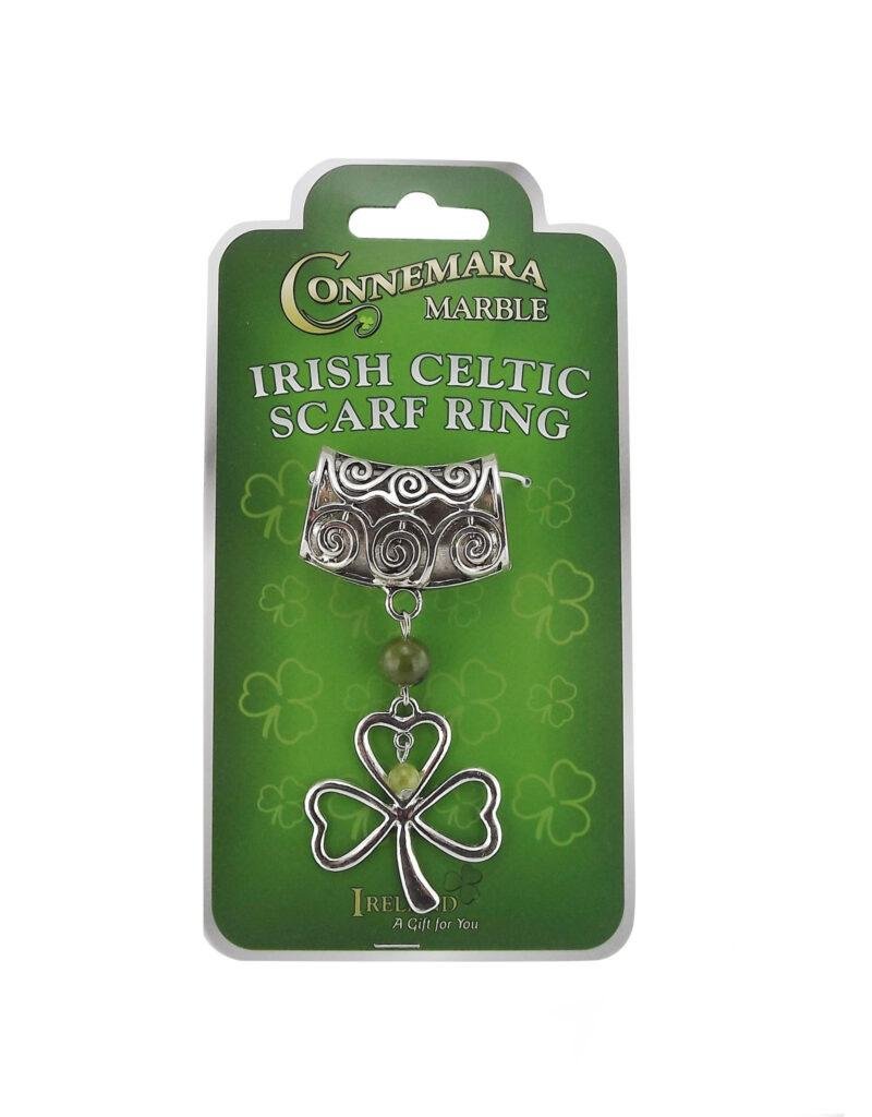 accessories connemara marble shamrock scarf ring 1